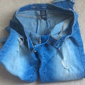 Distressed High Waisted Denim